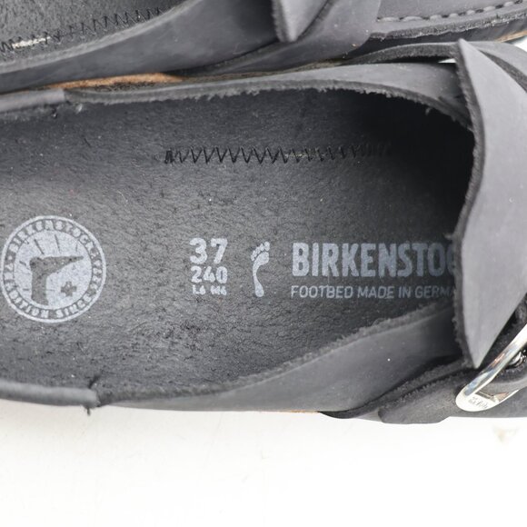 Birkenstock Buckley Oiled Leather Clogs Black Women's EU Size 37 / US 6 Slip On - Picture 3 of 10